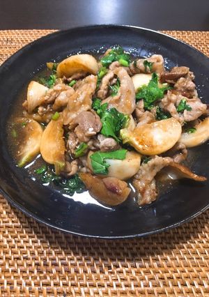 ご飯おかわり！かぶと豚肉のこってり炒め-レシピのメイン写真