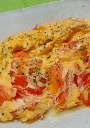 タマトマふんわりチーズオムレツ！-レシピのメイン写真