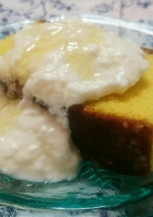 簡単！カステラにはちみつレモンヨーグルト-レシピのメイン写真