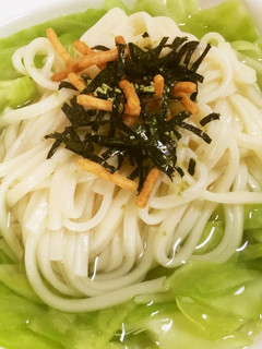 超楽々 春キャベツでお茶漬け釜揚げうどん-レシピのメイン写真