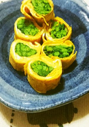 菜の花の薄焼き卵巻き-レシピのメイン写真