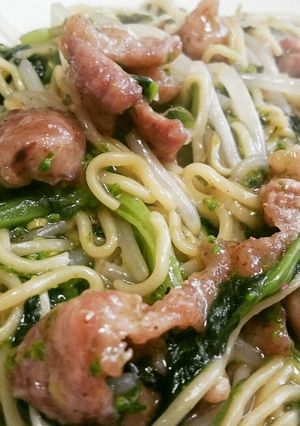 菜花とモヤシの塩あん焼きそば-レシピのメイン写真