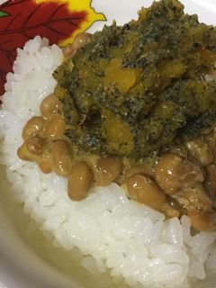 納豆とかぼちゃの胡麻和えのご飯-レシピのメイン写真