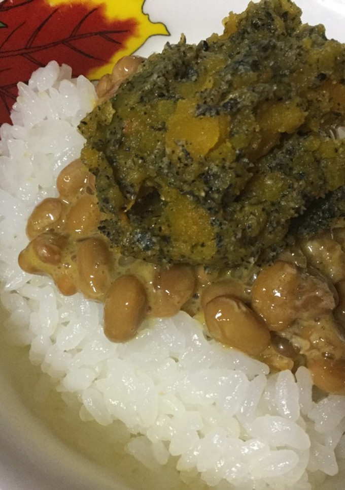 納豆とかぼちゃの胡麻和えのご飯-レシピのメイン写真