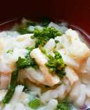 犬ご飯　菜の花と白身すり身のおうどん