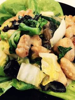 鶏と菜の花のピーナッツバター炒め-レシピのメイン写真