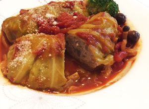 トマト缶でロールキャベツ(パスタ止め)-レシピのメイン写真