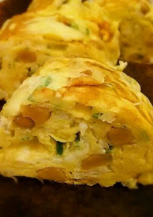 納豆＊チーズ＊ねぎ＊しらす卵焼き-レシピのメイン写真