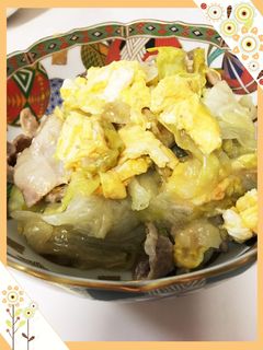 卵とレタス☆豚こまの春色炒め-レシピのメイン写真