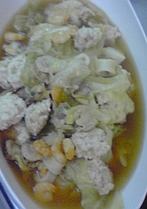 圧力鍋とキャベツとつくね→冬の味-レシピのメイン写真