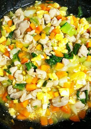1才もOK✌鶏肉と卵と野菜炒め(時短)-レシピのメイン写真