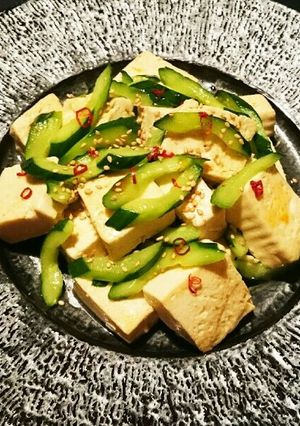 豆腐とキュウリのピリ辛中華炒め-レシピのメイン写真
