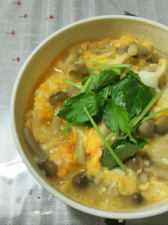 塩麹とキノコのあっさり親子丼-レシピのメイン写真