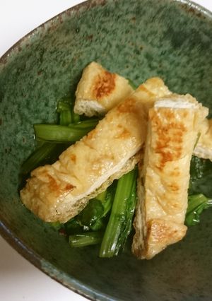 5分で副菜♪カリカリお揚げと小松菜炒め-レシピのメイン写真