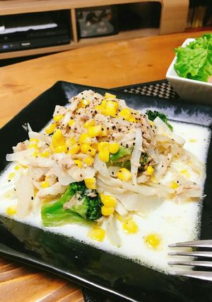大根の皮でホットサラダ！クリーム仕立て-レシピのメイン写真
