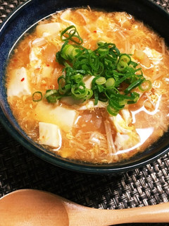 キムチスープ！豆腐入りかき卵汁風-レシピのメイン写真