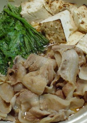 ☼豚バラ肉と焼き豆腐のすき煮-レシピのメイン写真