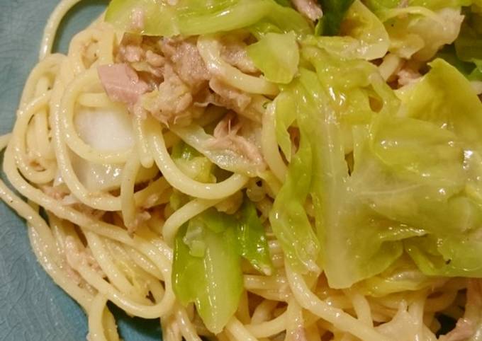 フライパン1つ 春きゃべつ ツナのパスタ 安い