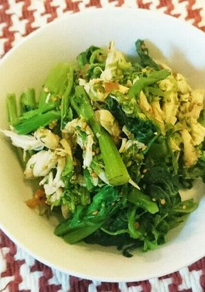 菜の花と鶏ささみの梅和え-レシピのメイン写真