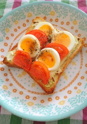 ＊トマトとゆで卵のマヨチーズトースト＊-レシピのメイン写真