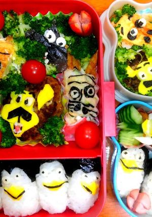 マダガスカル&ペンギンズ　キャラ弁当-レシピのメイン写真