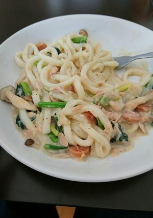 うどんでクリームパスタ-レシピのメイン写真