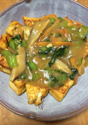 【糖質制限】焼き揚げ出し豆腐のあんかけ-レシピのメイン写真