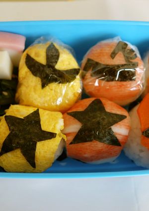 簡単おにぎり☆キューレンジャー弁当☆-レシピのメイン写真