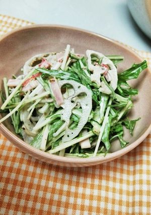 レンコンと水菜のサラダ-レシピのメイン写真