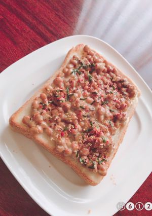 ふりかけ納豆トースト-レシピのメイン写真
