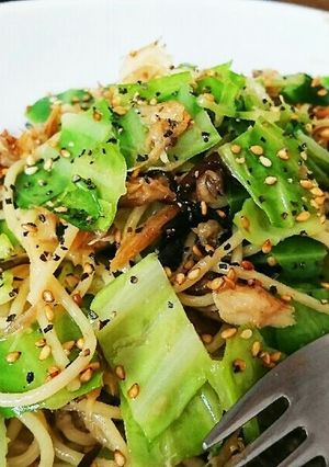 残り物の干物で☆簡単！和風パスタ-レシピのメイン写真