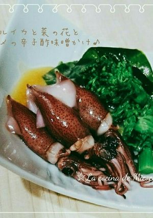 ホタルイカと菜の花と若芽の辛子酢味噌かけ-レシピのメイン写真