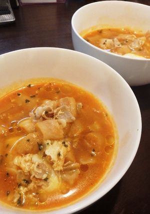 お麩のスペイン風ニンニク玉子スープ-レシピのメイン写真