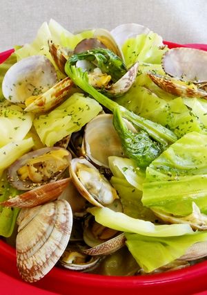 旬を食す！あさりと春キャベツのワイン蒸し-レシピのメイン写真