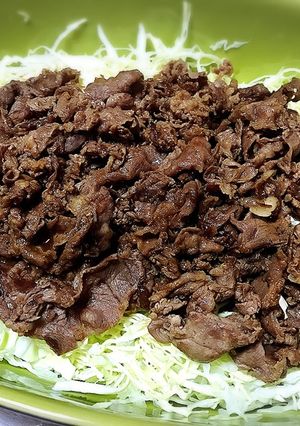 牛こま肉炒め 千切りキャベツどっさりで-レシピのメイン写真
