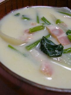 ほうれん草とベーコンの豆乳スープ-レシピのメイン写真