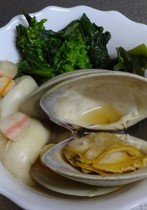 菜の花とホンビノス貝の炊き合わせ-レシピのメイン写真