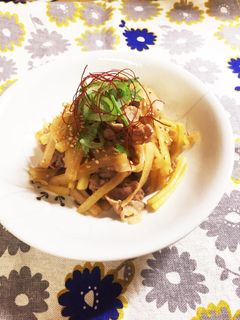 栄養たっぷり大根の皮と豚こまの炒め煮〜♪-レシピのメイン写真