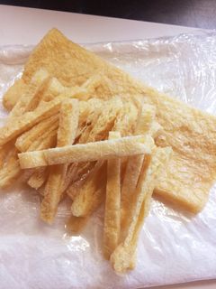 私の簡単油あげの油抜き♡-レシピのメイン写真