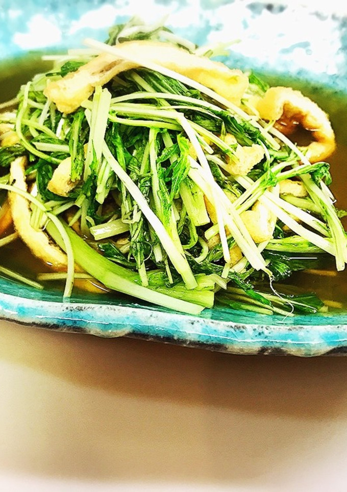 【超簡単】水菜とお揚げのあったかお浸し-レシピのメイン写真