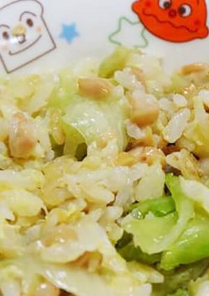【簡単レシピ】卵レタス納豆チャーハン-レシピのメイン写真