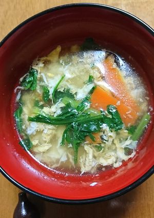 春菊とオリーブオイル香るかきたま汁-レシピのメイン写真