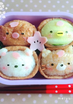 すみっコぐらしのお花見弁当すみっコいなり-レシピのメイン写真
