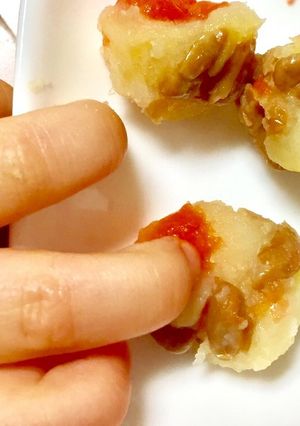 離乳食手づかみおかず〜サツマ納豆玉-レシピのメイン写真