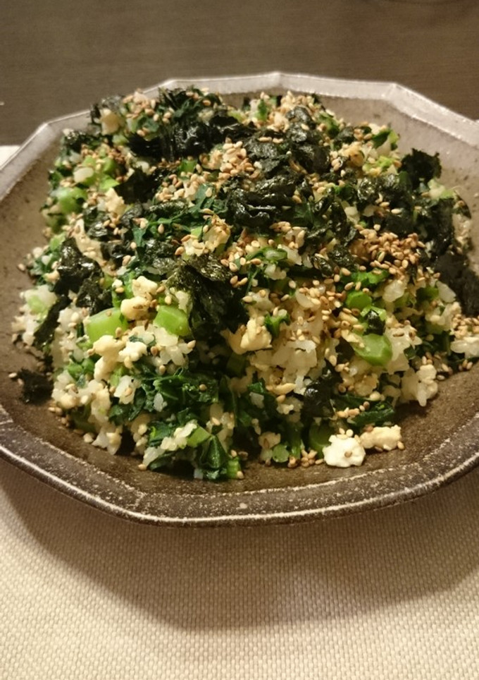 のらぼうと豆腐の和風チャーハン-レシピのメイン写真