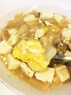 玉ねぎ丸ごと煮リメイク☆卵 豆腐あんかけ-レシピのメイン写真