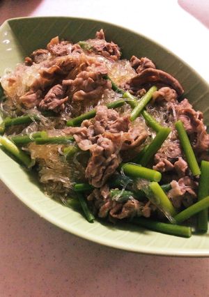 豚肉とニンニクの芽の春雨炒め-レシピのメイン写真