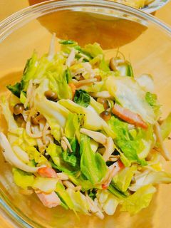簡単!キャベツとしめじのにんにく醤油炒め-レシピのメイン写真
