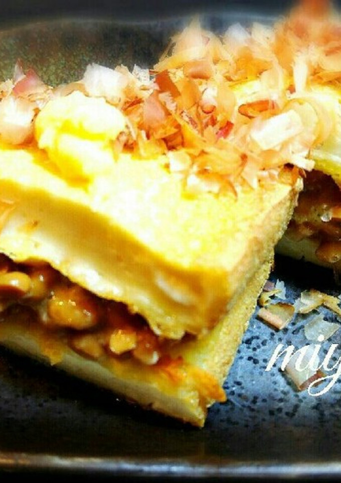 めっちゃ旨♪絹揚げの納豆チーズ挟み焼き♡-レシピのメイン写真