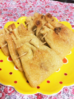 モチっとキムチ納豆の巾着焼き-レシピのメイン写真